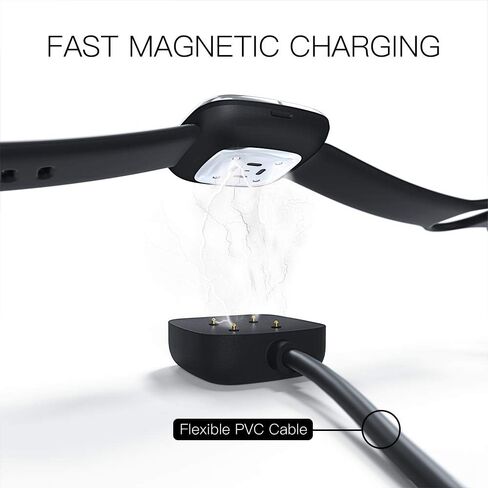 كابل AWINNER متوافق مع Fitbit Sense 2/Sense/Versa 4/Versa 3، محول شاحن USB بديل وسلك شحن للساعة الذكية (عبوتان) in Kuwait