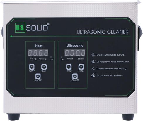 U.S. Solid Ultrasonic Cleaner, 40 KHz Stainless Steel Ultrasonic Cleaning Machine with Digital Timer and Heater for Industrial and Jewelry, 176℉, FCC,CE,RoHS (3L) in Saudi Arabia