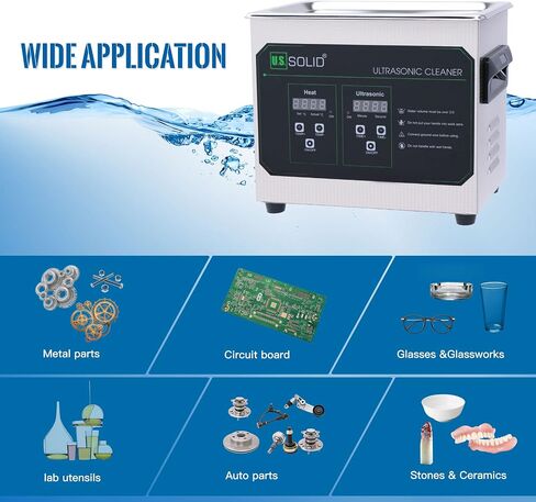 U.S. Solid Ultrasonic Cleaner, 40 KHz Stainless Steel Ultrasonic Cleaning Machine with Digital Timer and Heater for Industrial and Jewelry, 176℉, FCC,CE,RoHS (3L) in Saudi Arabia