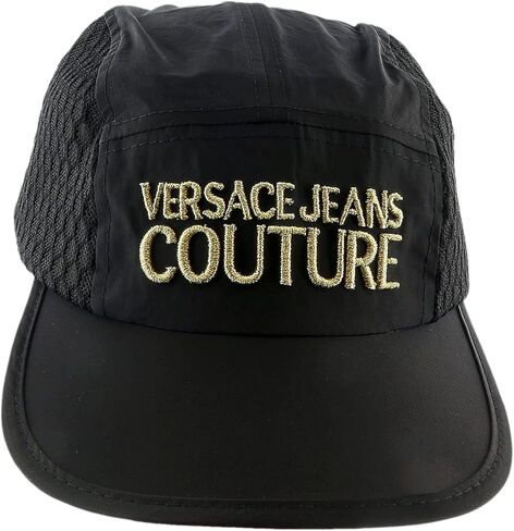 VERSACE JEANS COUTURE Black Signature Embroidery Surf Cap for Mens in Saudi Arabia