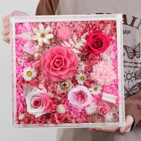 everBLOOM Preserved Flower Gift for Her - Handmade Flower Box for Anniversary, Birthday, or Valentine's Day - Perfect Rose Gift for Wife, Girlfriend, Friend, Mom, Prime Delivery Today in Saudi Arabia