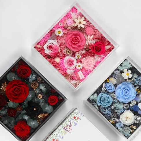 everBLOOM Preserved Flower Gift for Her - Handmade Flower Box for Anniversary, Birthday, or Valentine's Day - Perfect Rose Gift for Wife, Girlfriend, Friend, Mom, Prime Delivery Today in Saudi Arabia