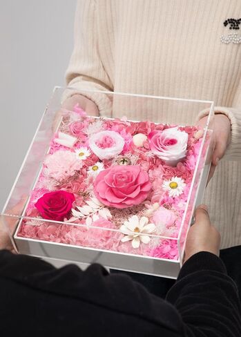 everBLOOM Preserved Flower Gift for Her - Handmade Flower Box for Anniversary, Birthday, or Valentine's Day - Perfect Rose Gift for Wife, Girlfriend, Friend, Mom, Prime Delivery Today in Saudi Arabia