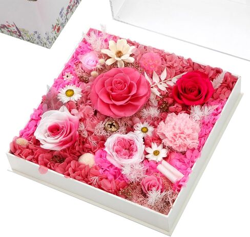 everBLOOM Preserved Flower Gift for Her - Handmade Flower Box for Anniversary, Birthday, or Valentine's Day - Perfect Rose Gift for Wife, Girlfriend, Friend, Mom, Prime Delivery Today in Saudi Arabia