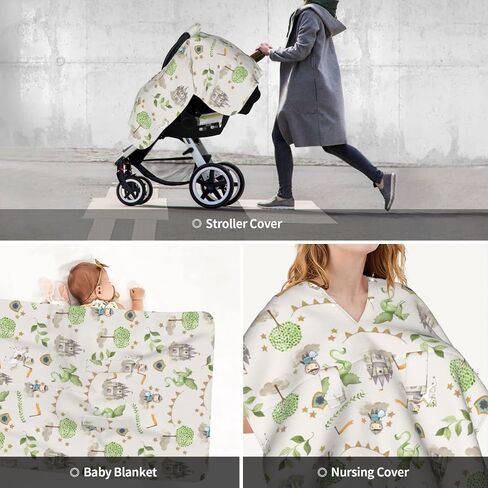 Baby Car Seat Cover for Babies Breathable Carseat Canopy for Newborn Nursing Scarf with Peekaboo Opening - Math Formula Vintage Green in Saudi Arabia