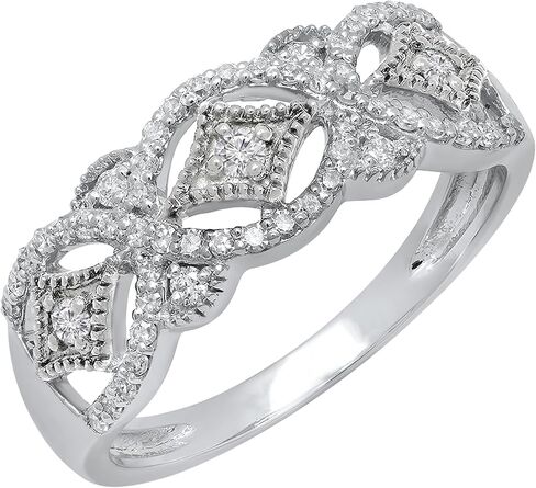 Dazzlingrock Collection 0.33 Carat (ctw) 10K Gold Round Diamond Ladies Vintage Style Anniversary Wedding Band 1/3 CT in Saudi Arabia