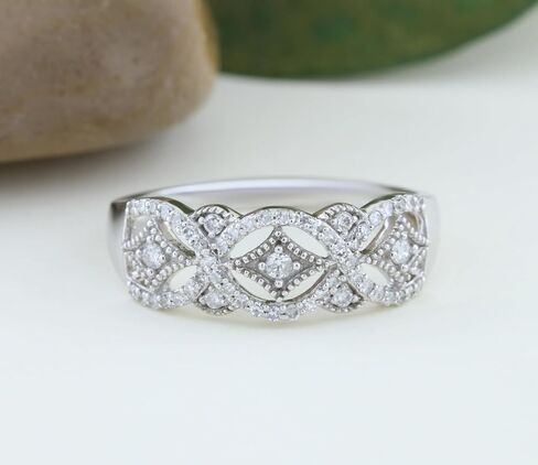 Dazzlingrock Collection 0.33 Carat (ctw) 10K Gold Round Diamond Ladies Vintage Style Anniversary Wedding Band 1/3 CT in Saudi Arabia