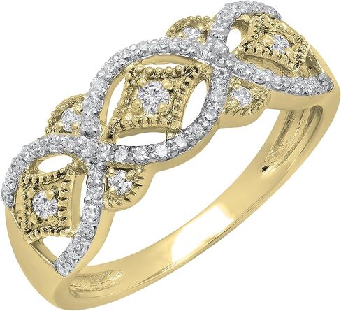 Dazzlingrock Collection 0.33 Carat (ctw) 10K Gold Round Diamond Ladies Vintage Style Anniversary Wedding Band 1/3 CT in Saudi Arabia