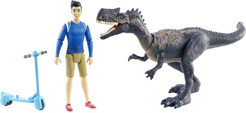 Jurassic World Human & Dino Pack Kenji & Monolophosaurus Action Figures, Segway Accessory, Camp Cretaceous Movable Joints & Authentic Sculpt, Kids Gift Ages 4 Year & Older in Saudi Arabia