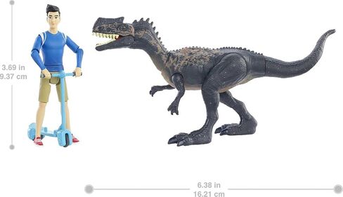 Jurassic World Human & Dino Pack Kenji & Monolophosaurus Action Figures, Segway Accessory, Camp Cretaceous Movable Joints & Authentic Sculpt, Kids Gift Ages 4 Year & Older in Saudi Arabia