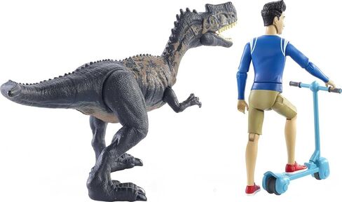 Jurassic World Human & Dino Pack Kenji & Monolophosaurus Action Figures, Segway Accessory, Camp Cretaceous Movable Joints & Authentic Sculpt, Kids Gift Ages 4 Year & Older in Saudi Arabia