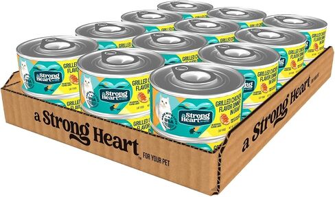 A Strong Heart Canned Wet Cat Food, Beef Dinner Paté - 3 oz Cans (Pack of 24), Made in The USA with Real Beef in Kuwait