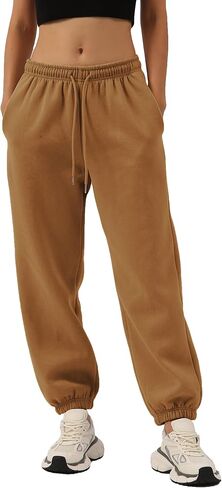 Amazhiyu Womens Fleece High Waisted Sweatpants Drawstring Lounge Joggers Pants in Saudi Arabia