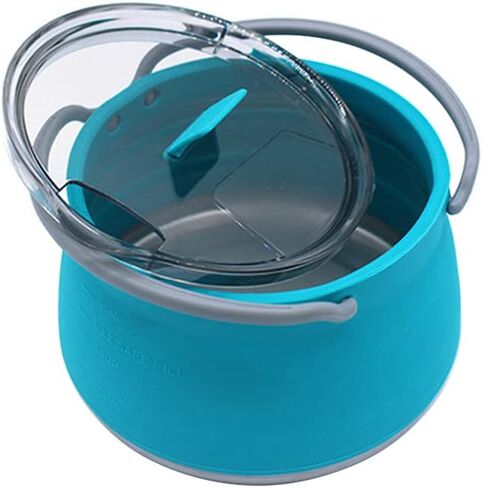 Collapsible Camping Cook Pot with Lid,Silicone Folding Bowl Water Kettle for Outdoor Travel Hiking,Portable Silicone Cookware,1L in Saudi Arabia