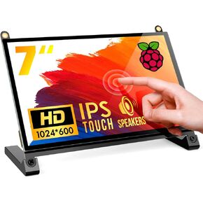 شاشة ROADOM مقاس 7 بوصات Raspberry Pi، IPS1024×600، لمسة ناعمة سريعة الاستجابة، مكبرات صوت مدمجة مزدوجة، مدخل HDMI، متوافقة مع Raspberry Pi 5/4/3، بدون سائق in Kuwait