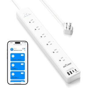 BN-LINK Smart WiFi Power Strip Surge Protector, 6 Individually Controlled Outlets, 4 USB Ports with 20W USB-C Fast Charging, Alexa & Google Home Compatible, App Timer Control in Saudi Arabia