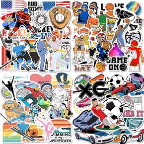 300 قطعة من ملصقات All Star الرياضية من Puraesla - ملصقات زجاجات المياه، ملصقات الفينيل للفصل الدراسي، كرة السلة وكرة القدم والبيسبول والتنس والجولف ومجموعة ملصقات كبيرة لهدايا الحفلات المدرسية in Kuwait