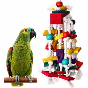 Rypet Bird Chewing Toy - Parrot Cage Bite Toys Wooden Block Bird Parrot Toys for Small and Medium Parrots and Birds in Kuwait