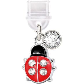 ELISE & FONDA TP832 Type-C Charging Port Anti Dust Plug Little 3D Crystal Ladybug Cell Phone Charm for iPhone 15/16/Samsung/OnePlus/Xiaomi/oppo Android Phones (Red) in Kuwait