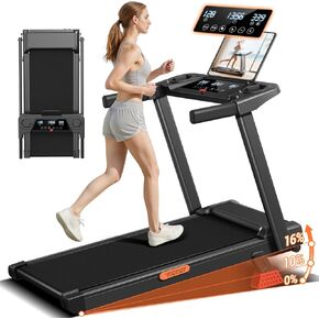 15% Treadmills for Home, 3-in-1 Foldable Treadmill with Incline, Portable Treadmill with Handle, 3.0HP Quiet Walking Pad Treadmill, 12 Automatic Modes, Three Screen in Saudi Arabia
