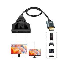 مقسم كابل HDMI 4K من NEWCARE 1 في 2 مع شاشة مرآة كابل HDMI 2.0 ثابتة بطول 1.6 قدم، ذكر واحد إلى أنثى مزدوجة يدعم HDTV، LCD، تلفزيون، 1080P 3D، يدعم جهازي تلفزيون بنفس الحجم في نفس الوقت in Kuwait