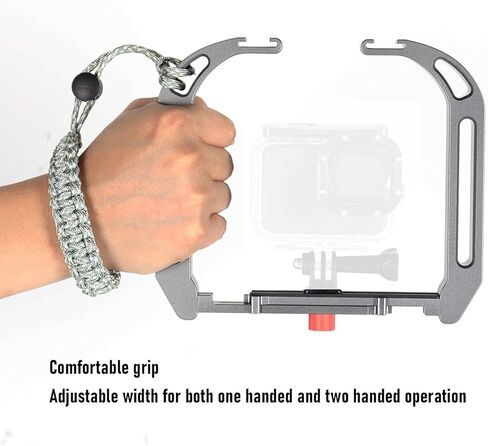 Diving Rig Bundle with LED Light,Aluminum Alloy Dive Rig, Underwater Camera Stabilizer with Adjustable Ergonomic Handle for Action Cameras, LED Lights in Saudi Arabia