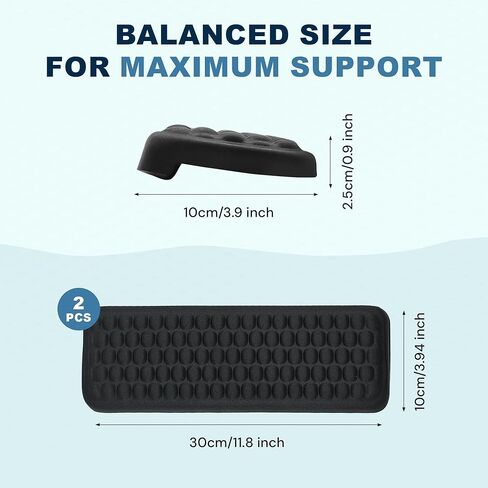 L-Shaped Memory Foam Desk Edge Cushion (2-Pack), Ergonomic Elbow & Wrist Rest for Desk, Non-Slip PU Cover, Thick Forearm Support Pad for Typing, Gaming & Office Work, Black in Saudi Arabia