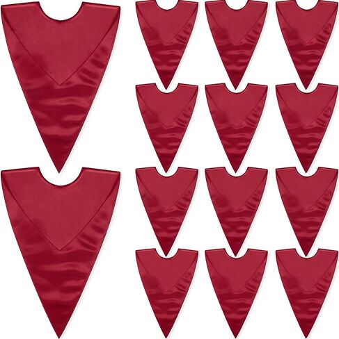 Sureio 12 Pieces V Shape Choir Stole Graduation Stole Unisex Adult Plain Reversible for Choir Members Graduation Party in Kuwait
