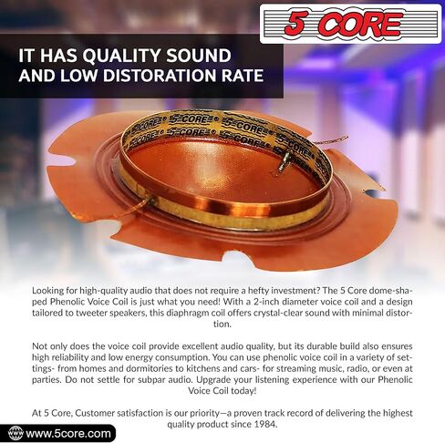 5 Core 2 Inch Universal Phenolic Diaphragm Replacement 50Pc Phenolic Voice Coil 51mm with Kapton Former Diameter Horn Compression Driver - DP1 50PCS in Saudi Arabia