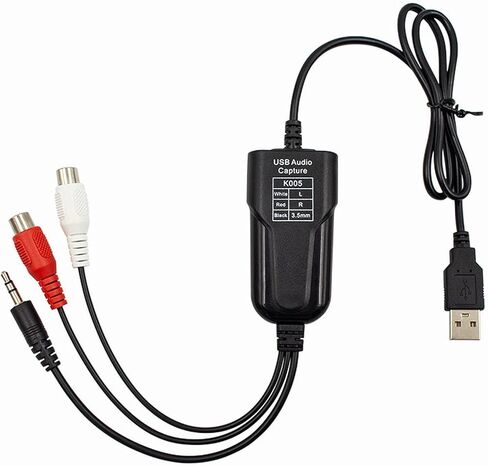 بطاقة التقاط الصوت USB: تحويل أشرطة الكاسيت إلى MP3، متوافقة مع Windows 7/10/11، وتتضمن برنامج Audacity in Kuwait
