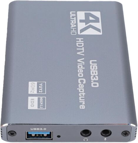 بطاقة التقاط الفيديو Bewinner 4K HDMI | حلقة 60 هرتز، مخرج USB 3.0 بدقة 1080 بكسل، إدخال الميكروفون، التوصيل والتشغيل للألعاب، البث، OBS/ in Kuwait