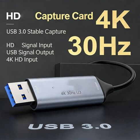 Yoidesu Video Capture Card 4K 30Hz with USB C 3.0, HDTV to Type C Streaming Capture Card for Live Streaming Game Recording Video Conferencing in Saudi Arabia