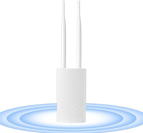 Outdoor WiFi Extender for Starlink Gen 3 Router, 300Mbps IP65 Waterproof WiFi Extender with Ethernet Over PoE, 984ft Coverage, Dual-Band Booster for Yard, Pool, Garage, Compatible with All Routers in Saudi Arabia