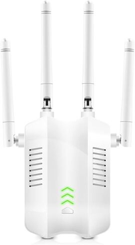 WiFi Extender Signal Booster, WiFi Extender with Ethernet Port, 1200Mbps WiFi Booster Dual Band 5GHz/2.4GHz, with 4 Antennas, Easy Set Up for Home, White in Saudi Arabia