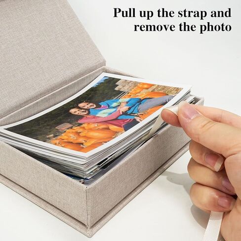 4x6 Linen Photo Storage Box - Ideal for Preserving and Organizing Your Precious Photos, Certificates, Scrapbooking Supplies, Keepsakes, and Jewelry Grey in Saudi Arabia