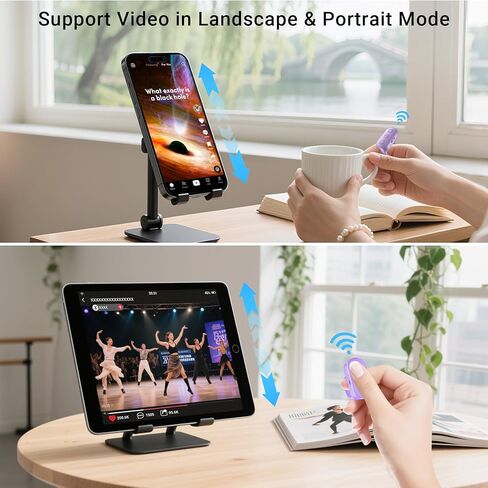 حلقة تمرير عن بعد لـ TikTok YouTube IG Shorts Video Landscape Portrait، أداة تمرير صفحة التمرير اللاسلكية بأطراف الأصابع لتطبيق Kindle المتوافق مع iPhone iPad Android Phone Tablet in Saudi Arabia