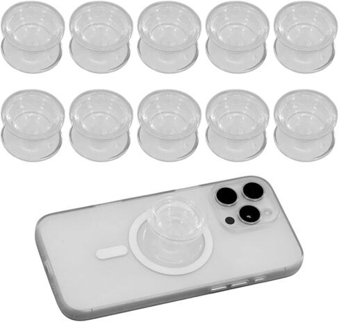 10 PCS Clear Phone Grip Stand, Collapsible Self-Adhesive Finger Holder for Smartphones & Tablets (Transparent) in Saudi Arabia