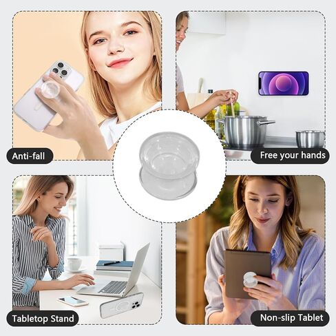 10 PCS Clear Phone Grip Stand, Collapsible Self-Adhesive Finger Holder for Smartphones & Tablets (Transparent) in Saudi Arabia