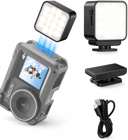 ضوء LED مغناطيسي صغير لكاميرات DJI Osmo Pocket 3 وكاميرات الحركة، ضوء تعبئة حذاء بارد قابل لإعادة الشحن لمدونات الفيديو والصور الذاتية وتسجيل الفيديو، 3 أوضاع ألوان، 3 مستويات سطوع in Kuwait