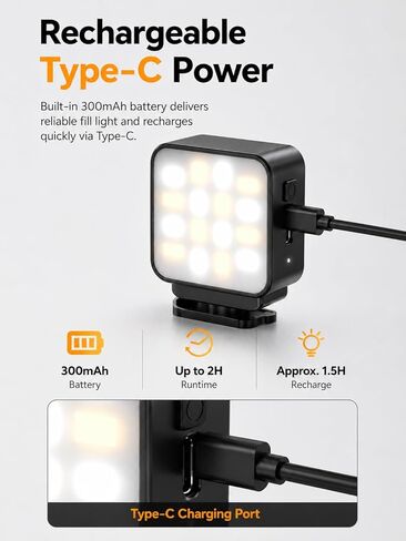 ضوء LED مغناطيسي صغير لكاميرات DJI Osmo Pocket 3 وكاميرات الحركة، ضوء تعبئة حذاء بارد قابل لإعادة الشحن لمدونات الفيديو والصور الذاتية وتسجيل الفيديو، 3 أوضاع ألوان، 3 مستويات سطوع in Kuwait