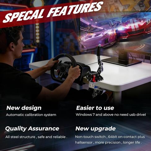 BGQG 64Bit USB Handbrake with Hall Effect Sensor Compatible With G920, Compatible with Xbox Series X/S & PC - 2-in-1 Sim Racing Handbrake with Clamp Mount in Saudi Arabia