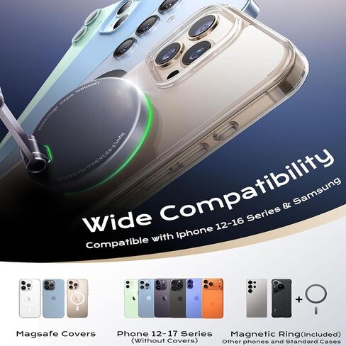 لشاحن MagSafe Car Mount Charger [15W Wireless Fast Charging]، حامل هاتف مغناطيسي للسيارة [120LBS Ultra Suction Cup & 3000gf Magnet]، حامل هاتف قابل للتعديل لسيارتك iPhone 17-12 in Kuwait