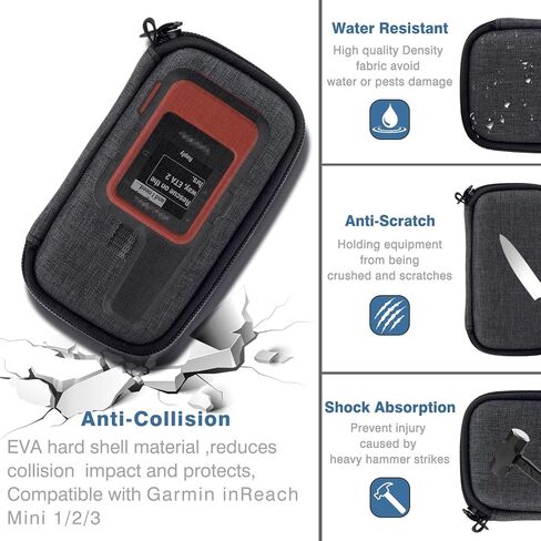 حافظة لهاتف Garmin inReach Mini 3 Plus/Mini 3/Mini2/Mini1، مقاومة للخدش والسقوط، تأتي مع حقيبة تخزين شبكية للملحقات (الجراب فقط) in Kuwait