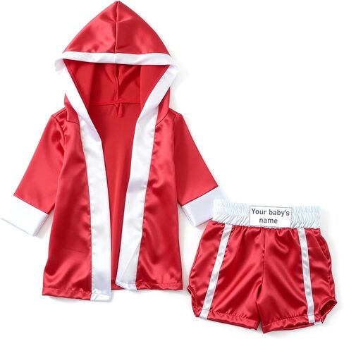 Personalized Name Embroidery, Newborn Boxing Outfit Set Cape Shorts Baby Photo Prop Monthly Milestone Outfit Infant Clothes in Saudi Arabia