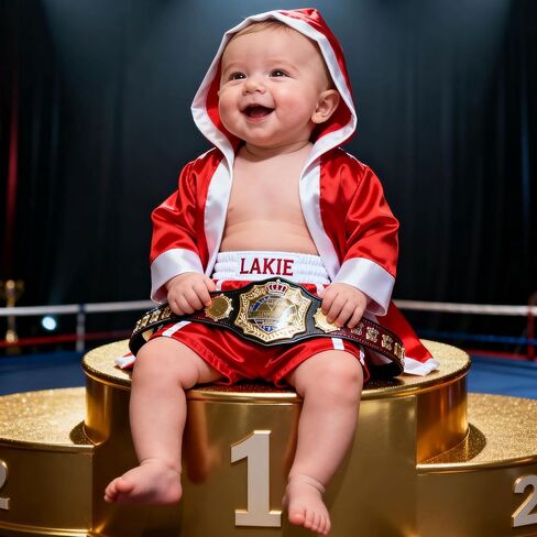 Personalized Name Embroidery, Newborn Boxing Outfit Set Cape Shorts Baby Photo Prop Monthly Milestone Outfit Infant Clothes in Saudi Arabia