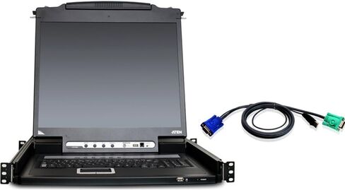 ATEN 8-Port Slideaway LCD KVM Switch with 8 USB KVM Cables CL5708MUKIT (Black) in Saudi Arabia