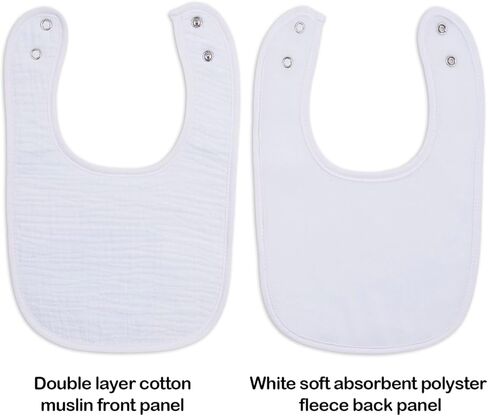 6 Pack Large Cotton Waterproof Baby Toddler Bibs for Drooling Teething Eating Girls Boys 3-24 M in Saudi Arabia