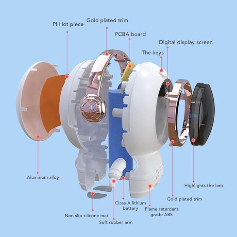 تدفئة اليد الكهربائية الصغيرة القابلة لإعادة الشحن، جيب سخان الأيدي الساخنة السريعة، USB رقمي محمول للتدفئة السريعة للشتاء، أبيض وأسود (أبيض) in Saudi Arabia