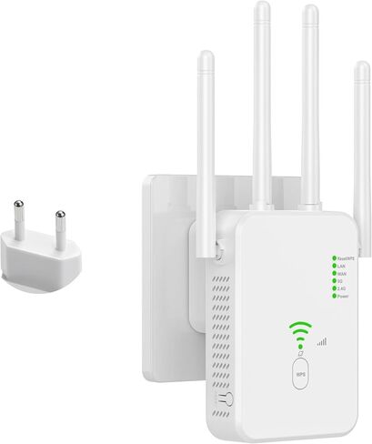 WiFi Extender Signal Booster for Home, WiFi Booster Covers Up to 10000 Sq.ft, Dual Band 5GHz&2.4GHz, WiFi Repeater 1200Mbps with Ethernet Port, WPS Setup (EU-White) in Saudi Arabia