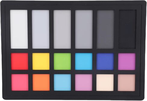 Color Calibration Card for Digital Photography, 18 Color Correction Charts with 12 & 6 Grayscale Panels, 8.7x5.9in Acrylic Card - Accurate Color Alignment, Streamlined in Saudi Arabia